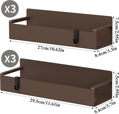 6 Pack Magnetic Spice Rack Organizer for Refrigerator and Oven, Brown Fridge Organizers and Storage for Kitchen