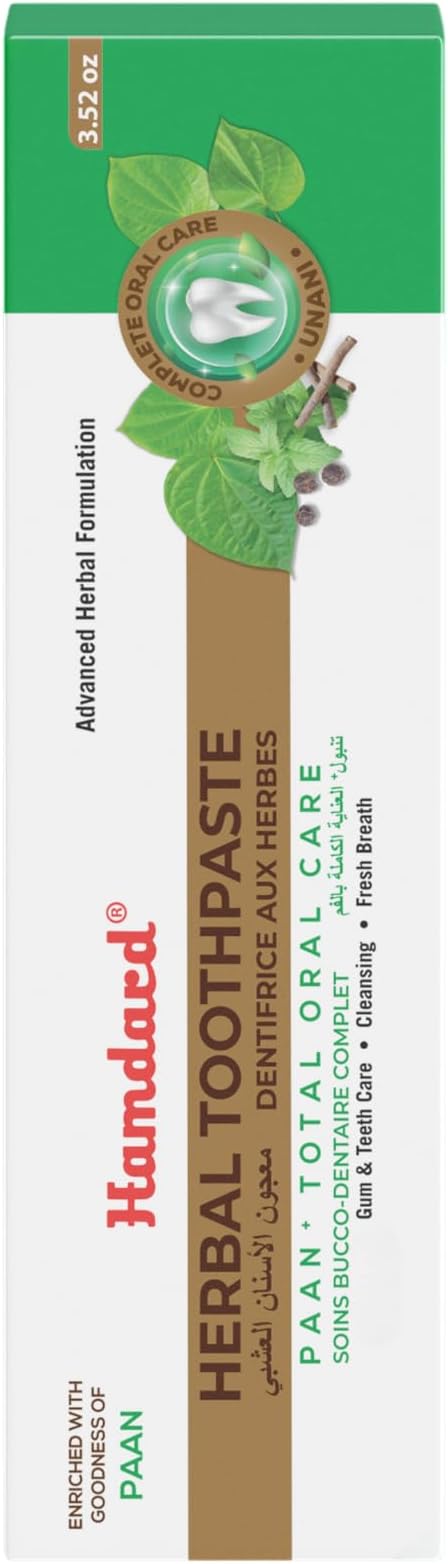Hamdard Paan Total Oral Care Toothpaste – 100g | Herbal Ayurvedic Toothpaste with Paan Flavor | Fluoride-Free | Gum Care, Fresh Breath & Natural Oral Hygiene