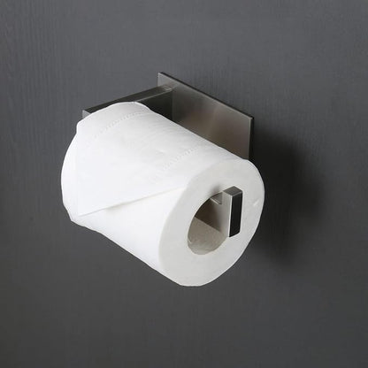 Toilet Paper Holder, Self Adhesive Tissue Holder Stainless Steel Rustproof Paper Roll Holder, No Drilling Easy to Install, Toilet Paper Rack Suitable for Office, Bathroom (2, Brushed Nickel)
