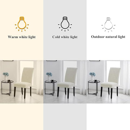 Joccun Dining Chair Slipcovers Set of 8, Stretch Dining Room Chair Covers, Washable Parsons Chair Cover, Ivory, 8 Pack