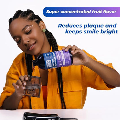 Concentrated Water flosser Rinse & mouthwash Teeth WHITENING | Add to Water Flossers| Fruit Flavor | 1 Pack = 16.9 fl.oz | Peroxide Free. Made in USA