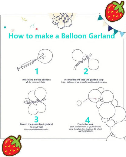 Strawberry Balloons Arch Garland Kit, 135PCS Red and Pink Balloons with Strawberry Daisy Foil Balloons for Sweet Girl Berry First Birthday Decor Baby Shower Themed Party Decorations