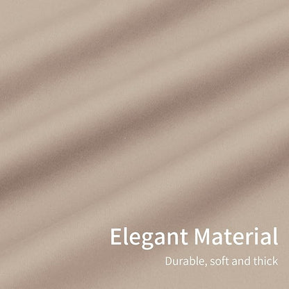Easy-Going Blackout Curtains for Bedroom, Solid Thermal Insulated Grommet and Noise Reduction Window Drapes, Room Darkening Curtains for Living Room, 2 Panels(46x63 in, Beige)