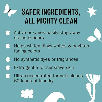 Molly's Suds Unscented Super Powder Detergent | Extra Strength Laundry Soap, Stain Fighting | Sensitive Skin | Simple, Effective Ingredients | 60 Loads