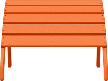 WestinTrends Dylan Outdoor Patio HDPE Adirondack Ottoman Footrest, Orange