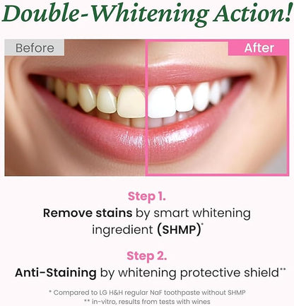 EUTHYMOL Whitening Toothpaste (3.7fl oz*2, Pack of 2) - Stain Removal in 2 Weeks, Long-Lasting Freshness for Sensitive Gum & Teeth. Bad Breath, Cavity Prevention. Recyclable Aluminum Tube