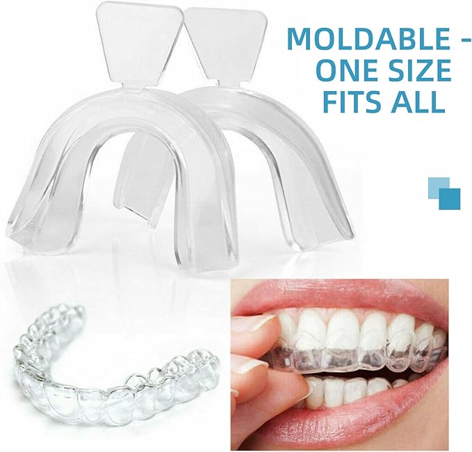 Thermoplastic Teeth Whitening Mouth Trays Tooth Mouth Guard Whitening Teeth Trays with Case Mold Dental Oral Care Kit for Sports, Guard Teeth Grinding at Night for Sleep Well