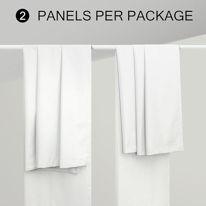 80 Inch Closet Curtains for Open Closet Doors Sliding Panels Neutral White Linen Blackout Curtain for Bedroom Window Light Blocking Insulated Drapes for Summer Heat Living Room Back Tab Length 80 Long