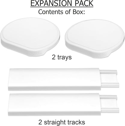 Expansion Pack - White - 2 Straight Tracks and 2 Trays. Does not Work Without the Lazy Susan Revolution Full Set (Sold Separately).