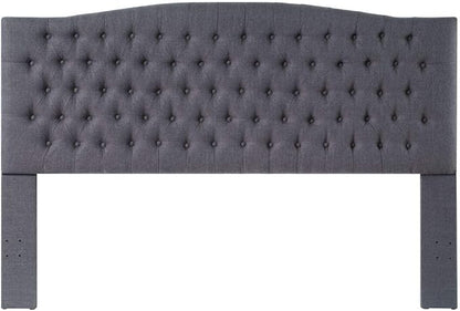24KF Upholstered Tufted Button Linen Fabric Headboard,Comfortable Fashional Headboard King/CA King Size,Dark Gray