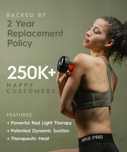 REVO The Original 4-in-1 Smart Cupping Therapy Massager, Red Light Therapy for Targeted Pain Relief, Knots, Aches, Muscle Soreness, Circulation & Tighter Skin, Portable Electric Massager- 2 Pack