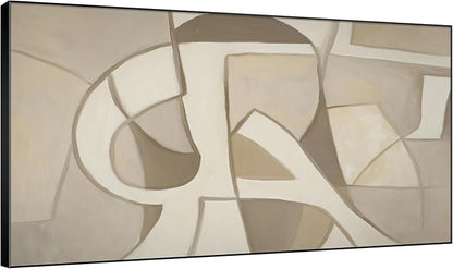 SIGNWIN 30"x60" Extra Large Framed Wall Art Neutral Abstract Geometric in Mid-Century Style, Retro-Inspired Design for Home Living Room Bedroom Decor (Frame Assembly Required)