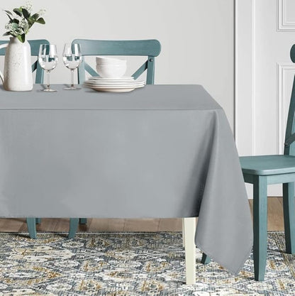sancua Rectangle Tablecloth - 54 x 108 Inch - Stain and Wrinkle Resistant Washable Polyester Table Cloth, Decorative Fabric Table Cover for Dining Tables, Buffet Parties and Camping, Silver Grey