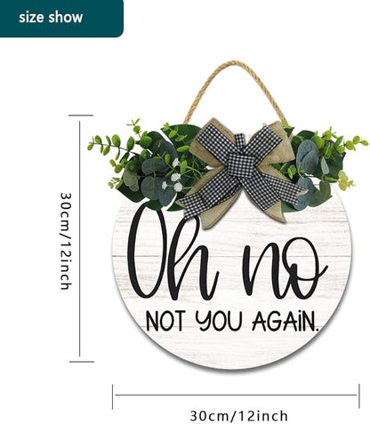 Funny Hanging Wall Sign for Front Door Home Kitchen Decor Rustic Wooden Round Sign Wall Decoration for Kitchen Dining Room Living Room Bedroom Outdoor