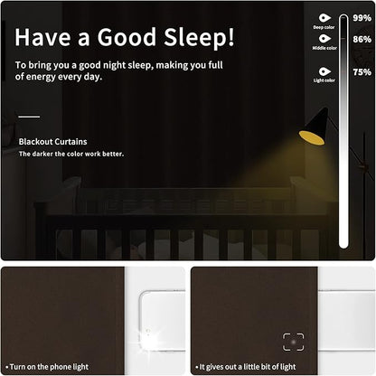 Easy-Going Blackout Curtains for Bedroom, Solid Thermal Insulated Grommet and Noise Reduction Window Drapes, Room Darkening Curtains for Living Room, 2 Panels(42x72 in, Dark Brown)
