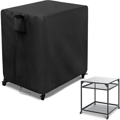 Kingling Outdoor Pizza Oven Table Cover for Ooni Large Table, Waterproof Outdoor Grill Prep Table Cover Pizza Oven Stand Cover - 36''L x 32''W x 31''H(Black)