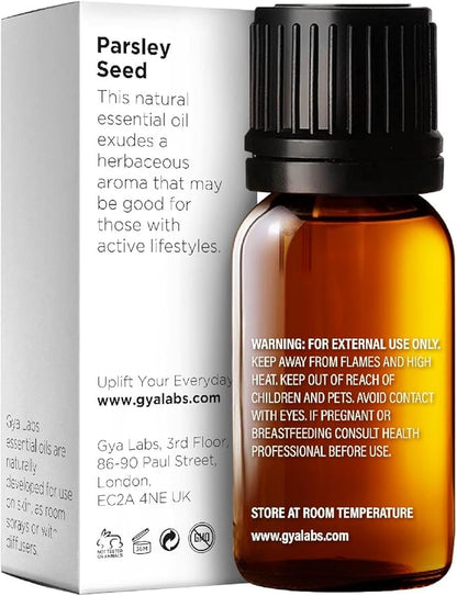 Gya Labs Parsley Essential Oil for Skin - 0.34 Fl Oz - 100% Pure Natural Parsley Oil for Diffuser, Hair & Candle Making Scent