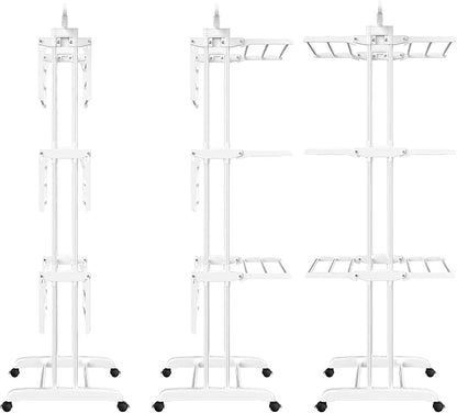 HOMIDEC Clothes Drying Rack, Large 4-Tier Foldable Drying Rack Clothing(67.7H x 19.7W x 30L Inches), Movable Drying Rack with 4 castors. Multifunctional Stainless Steel Laundry Drying Rack, White