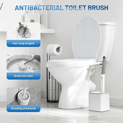 42 PCS Disposable Toilet Bowl Brush Refills, Disposable Toilet Brush Heads, Toilet Wand Disposable Refill Heads, Disposable Replacement Head (42Pcs Replacement Heads)