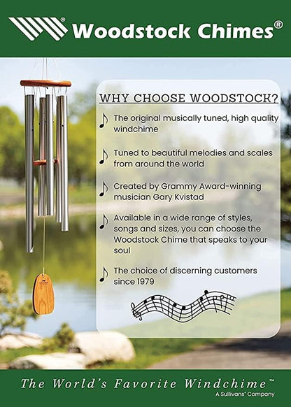 Woodstock Chimes Neptune Wind Chime for Outside 54" Large Evergreen, Deep Tone Sound for Outdoor Garden, Patio, Porch Decor, Encore Collection DCE54