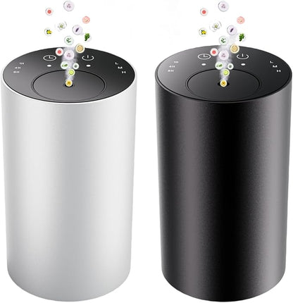 Waterless Essential Oil Diffuser, Portable Aromatherapy Diffuser, Mini Scent Machine, Battery Operated, 1/4/8-Hour Timer, 20ml Capacity, 3 Mist Levels for Home, Car, Room Office.No Included Oil(2pcs)