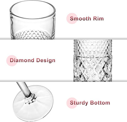 Champagne Flutes Set of 6, 7oz Square Champagne Glasses, Lead-Free Crystal Champagne Flute Glass, Unique Gift for Birthday, Wedding, Anniversary