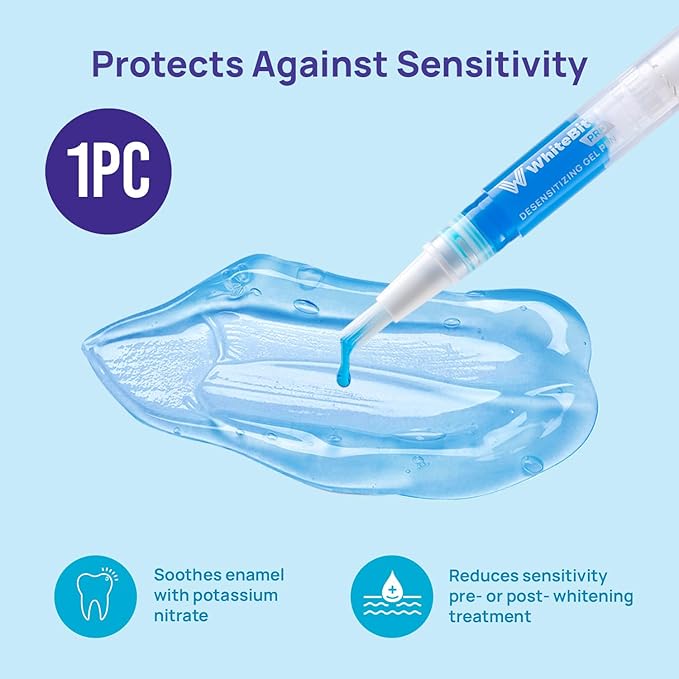 WhiteBite Pro Teeth Whitening Pens for Sensitive Teeth – 4 Pens Total (1 Blue Gel Pen for Sensitivity Relief), 35% Carbamide Peroxide Gel, Fast Whitening Results, Enamel-Safe, Travel-Friendly