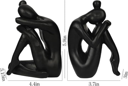 Unique Cast Iron Girl Thinker Bookends, Heavy-Duty Decorative Book Stoppers for Shelves, Creative Home and Office Desk Ornaments, 1 Pair/2 Pieces, 5.9"