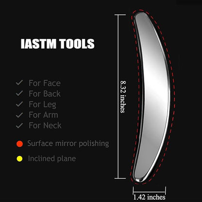 BYYDDIY Moon Shape 3 in 1 Stainless Steel Muscle Scraper Tools Set,Guasha Tool for Body,Scraping Massage Tools for Physical Therapy,Derma Edge Massage Tool & GuaSha Massage Scraper Tool (MN-SC1)