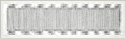 Wonnitar Washable Striped Runner Rug 2'6"x8', Non-Slip Berber Stripe Hallway Runner, Low Pile Minimalist Kitchen Soft Carpet Runner for Bedroom Bathroom Laundry Entryway (Grey, 2'6" x 8')