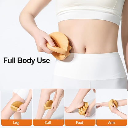AiRelax Wood Therapy Massage Tools,Wooden Massage Body Brush for Cellulite Remover,Itchy Skin Relief,Body Shaping,Professional Maderoterapia Kit Meridian Pressure Brush,Lymphatic Drainage Massager