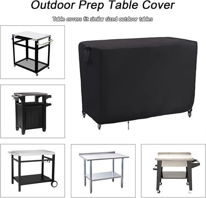 Kingling Outdoor Prep Table Covers, Waterproof Stainless Steel Table Cover Metal Table Cover Protection for Patio Kitchen Prep/Work Tables - 72''L x 24''W x 35''H