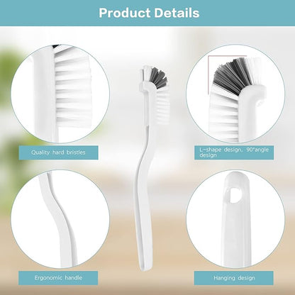 8 Pcs Dish Brush Bottle Bathroom Scrub Brushes Kitchen Cleaning Brush Right Angle Kitchen Brush Sink Household Pot Pan Edge Corners Tile Lines Brush with Stiff Bristles