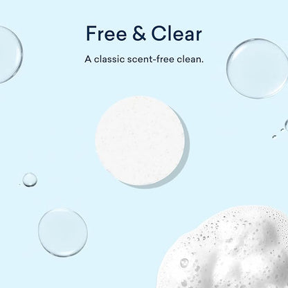 BLUELAND Laundry Detergent Tablets, Starter Set, 60 Count with Tin, Plastic-Free Eco-Friendly Pods, Sheets, Liquid Alternative - Fragrance Free and Clear, Natural, Gentle