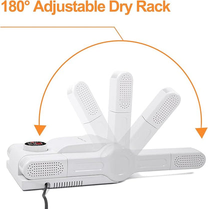 FORLIM [Upgraded Temperature Control] Boot Dryer for Work Boots - Shoe Dryer with 24-Hour Delay Timer, Portable Glove Dryer & Boot Warmer, Automatic Shut-Off Timer, Folding Design, Smart Panel, White