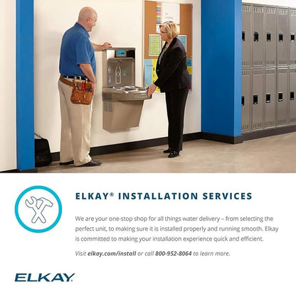 Elkay EZO8WS EZH2O Refrigerated Single Drinking Fountain with Bottle Filling Station and Hands Free Activation - Stainless Steel