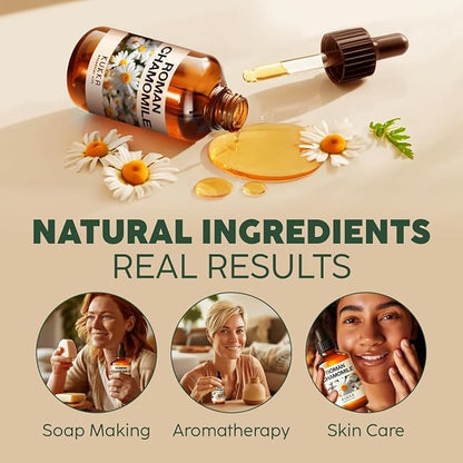 KUKKA Roman Chamomile Essential Oil for Tranquil Retreats and Peaceful Relaxation - Roman Chamomile Essential Oil 4 Oz - Soothing, Comforting and Calming - 100% Authentically Sourced Premium Oils