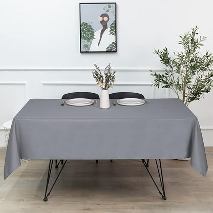 sancua Square Tablecloth - 54 x 54 Inch - Stain and Wrinkle Resistant Washable Polyester Table Cloth, Decorative Fabric Table Cover for Dining Tables, Buffet Parties and Camping, Light Grey