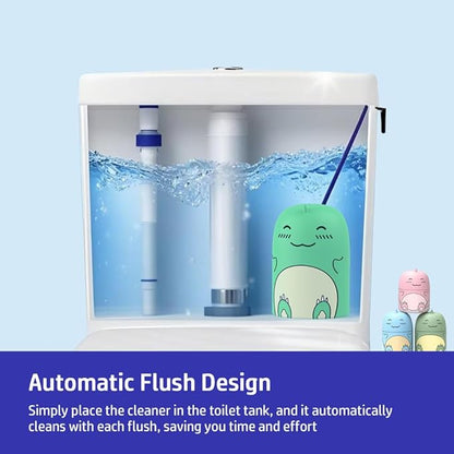 Cute Dinosaur-Shaped Toilet Bowl Cleaner Bottle, Bathroom Toilet Tank Cleaner with Ocean, Jasmine, and Peach Scent,Three bottles can be used for 9 months (1, Three colors and three bottles)