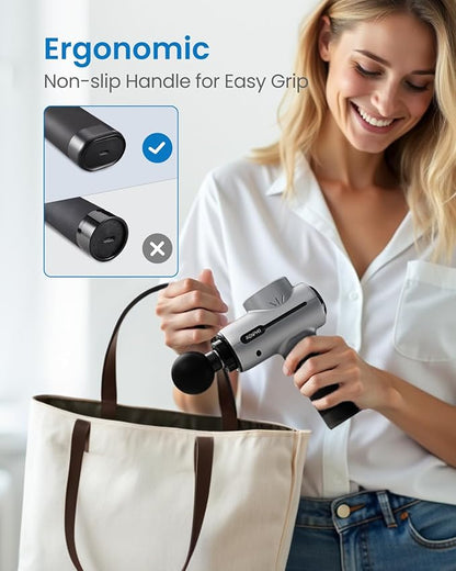 RENPHO Massage Gun Deep Tissue, Portable Percussion Massager for Back and Neck, Gifts for Men and Women, Handheld Device with Carry Case, Active