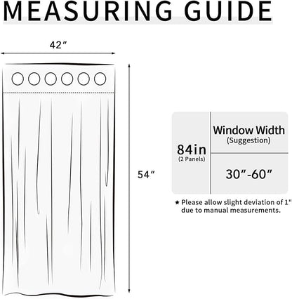 Easy-Going Blackout Curtains for Bedroom, Solid Thermal Insulated Grommet and Noise Reduction Window Drapes, Room Darkening Curtains for Living Room, 2 Panels (42x54 in, White)