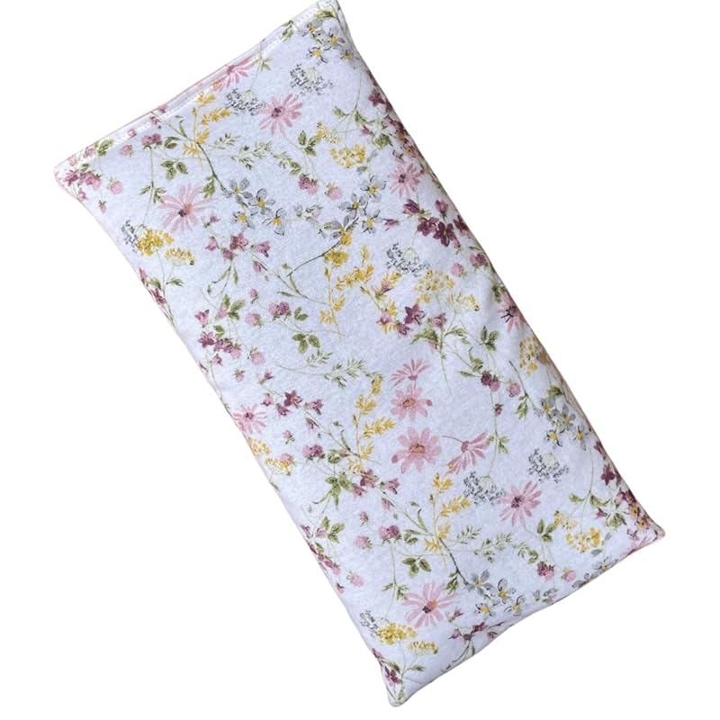 Large Microwave Heating Pad with Flax Seed, Scented or Unscented, Good For Back Pain or Cramps, Moist Heat Therapy or Ice Pack, Microwavable Bean Bag, 6" x 12" (Flannel Floral, Lavender)