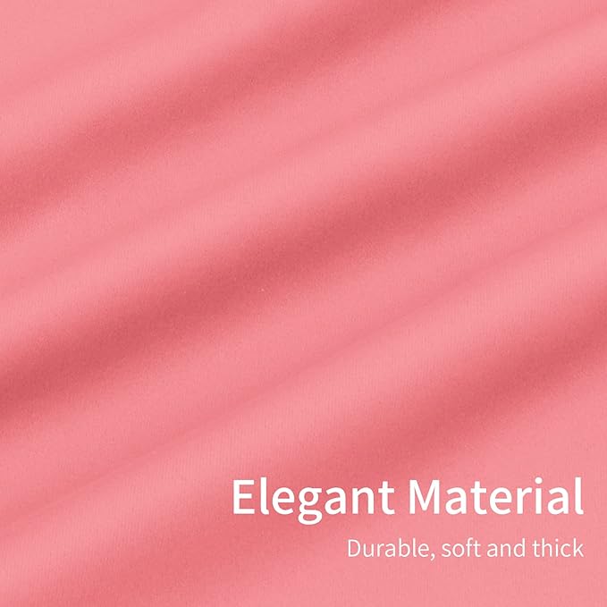 Easy-Going Blackout Curtains for Bedroom, Solid Thermal Insulated Grommet and Noise Reduction Window Drapes, Room Darkening Curtains for Living Room, 2 Panels(46x84 in, Pink)