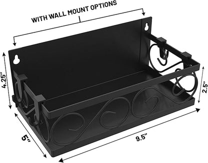 LEONARDLEE Magnetic spice Rack, Stronger Magnet with Wall Mount Option. 4 Removable Hooks, Perfect Space Saver for Kitchen- for Holding Spices, Jars, Bottle, cans (Pack of 2)