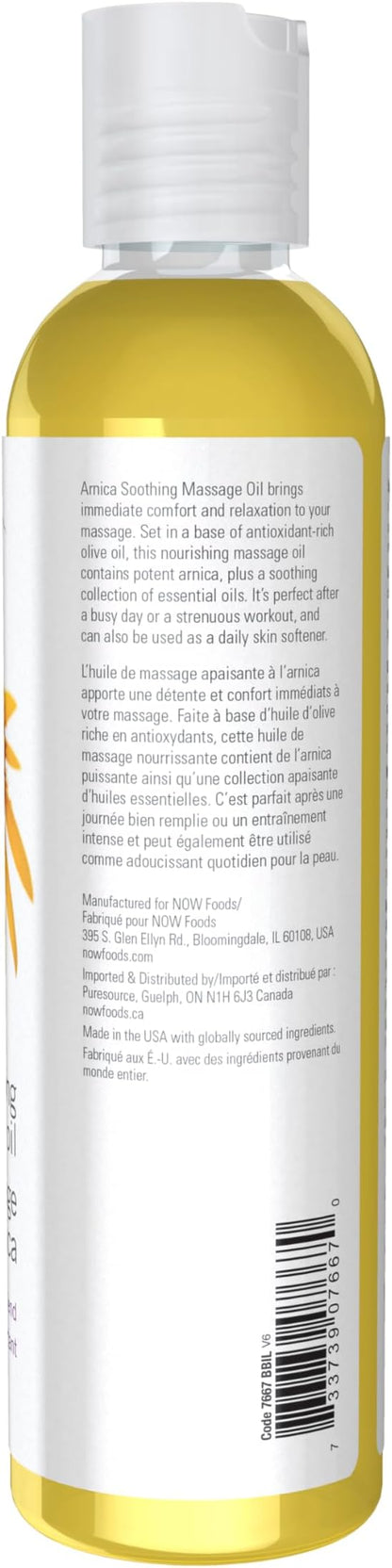 NOW Solutions, Arnica Soothing Massage Oil, Comforting Antioxidant Blend, 8-Ounce