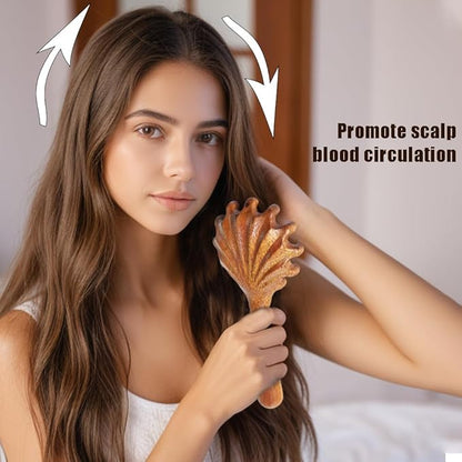 Wooden Trigger Point Massage Tool,Sandalwood Comb Head Massager,Gua Sha Comb Tool for Headache,Back,Neck,Shoulder Relaxation