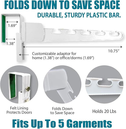 Wonder Hanger Over The Door 2-Pack Organizer for Clothes Hangers, Space-Saving Cascading Hanger Hooks, White