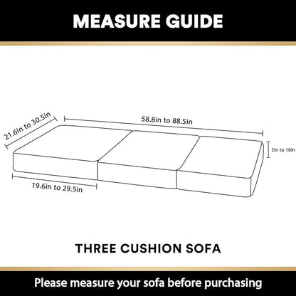 PrinceDeco Stretch Sofa Cushion Covers for Couches and Sofas,Soft Velvet Couch Seat Covers, Sofa Covers Washable, Seat Cushion Cover for 3 Couch Sofa Pet Friendly - Ivory, Each Width Up to 29.5"
