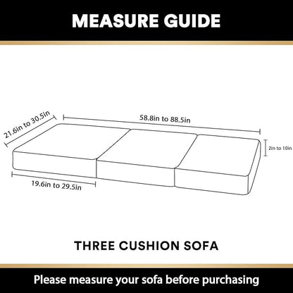 PrinceDeco Super Soft Couch Cushion Covers for Sectional Couch, Velvet Sofa Slipcover for Cushion Sofa pet Friendly with Elastic Bottom(Each Width Up to 29.5", Camel)