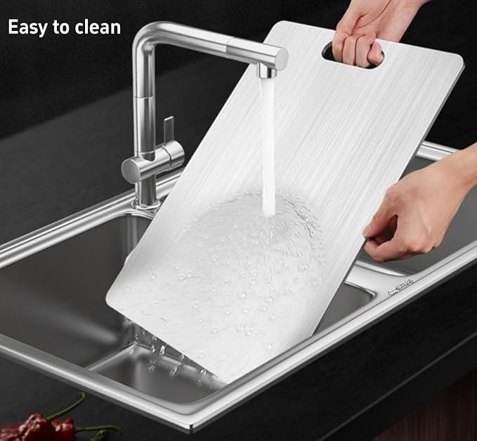 Titanium Cutting Board, 100% Pure Titanium Cutting Boards for Kitchen, Double Sided Food-Grade Chopping Board - Dishwasher Safe Easy to Clean (18"L x 12"W)